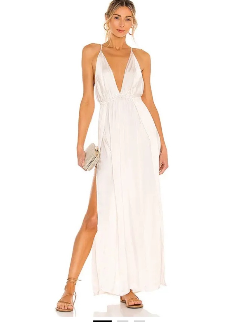 INDAH River Maxi Dress white cream size S/M